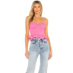 superdown Cadence Ruffle Cami Top in Hot Pink Medium